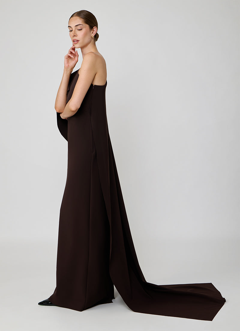 Fabrizio Gown With Half Cape by Greta Constantine at Andrews