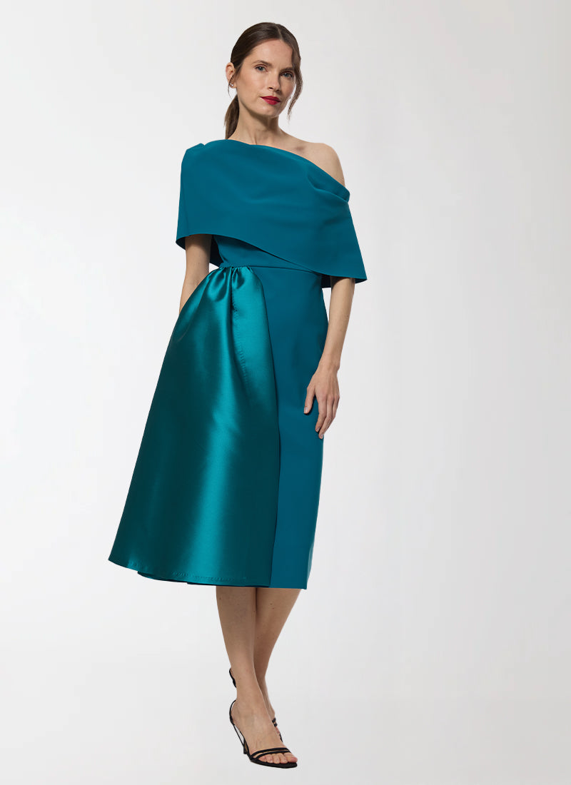 Fontaine Draped Shoulder Dress by Greta Constantine