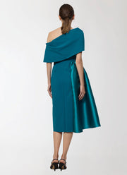 Greta Constantine Fontaine Draped Shoulder Dress