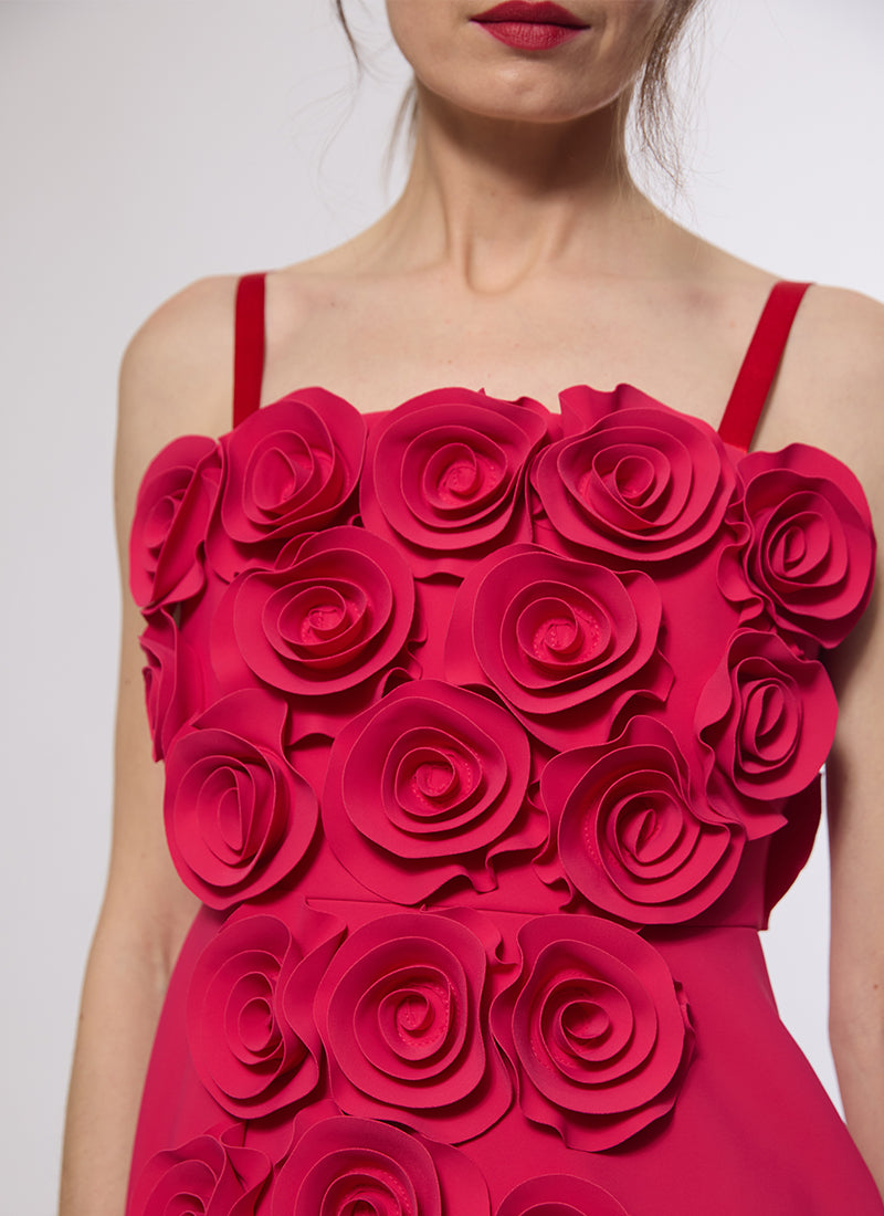 Greta Constantine Ligornia Floral Applique Midi Dress