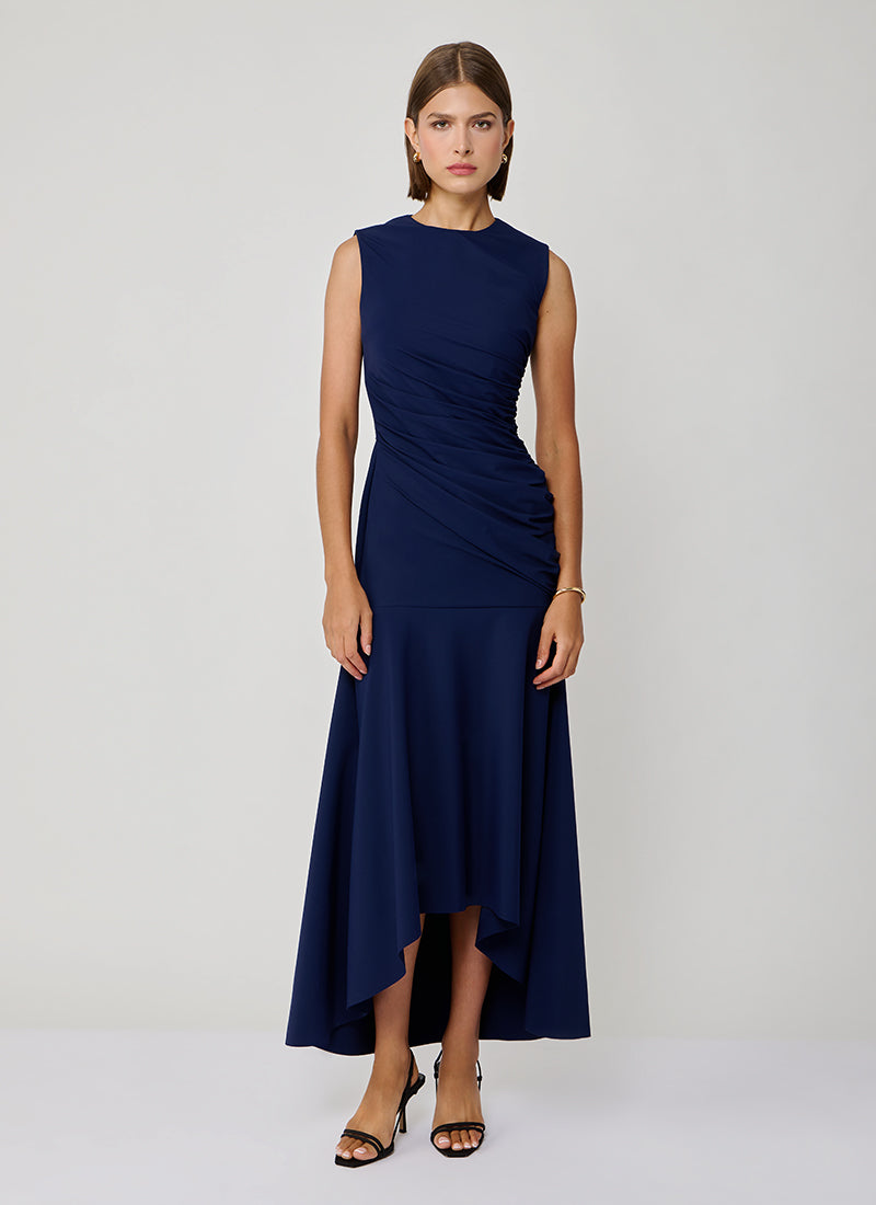 Paulson Ruched Midi Dress by Greta Constantine