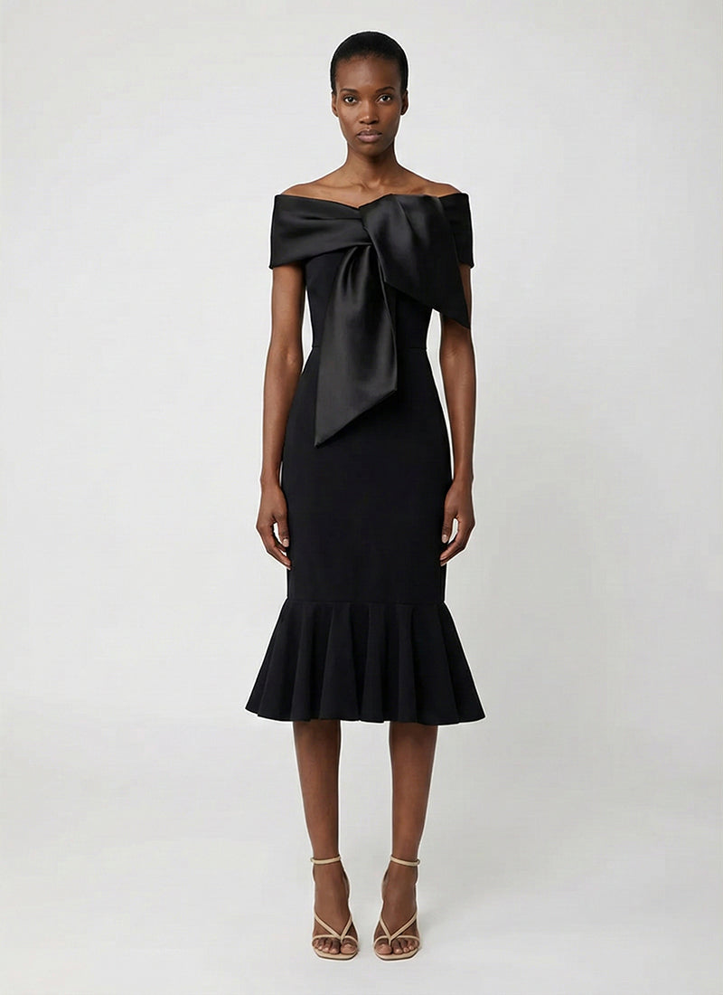 Tarsier Bow Off Shoulder Dress by Greta Constantine at Andrews