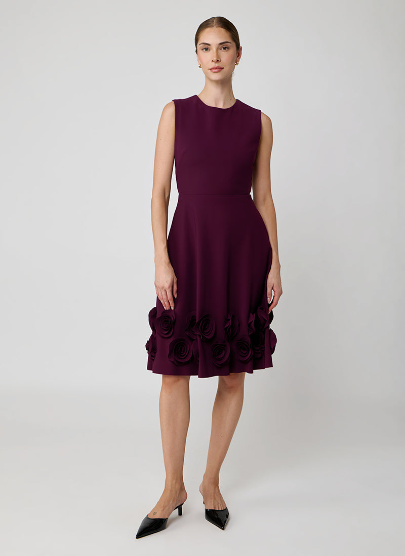 Greta Constantine Wright Sleeveless Dress With Floral Applique