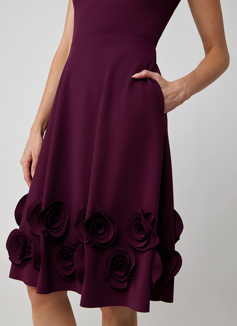 Greta Constantine Wright Sleeveless Dress With Floral Applique