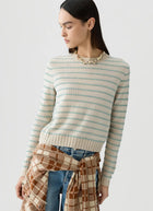 Pebble Stripe Shrunken Crew Sweater