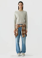 Pebble Stripe Shrunken Crew Sweater