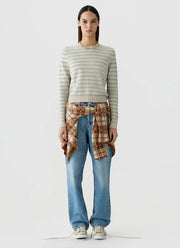 Pebble Stripe Shrunken Crew Sweater