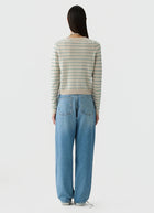 Pebble Stripe Shrunken Crew Sweater