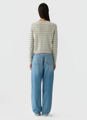 Pebble Stripe Shrunken Crew Sweater