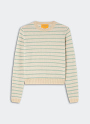 Pebble Stripe Shrunken Crew Sweater