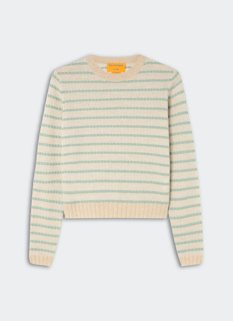 Pebble Stripe Shrunken Crew Sweater