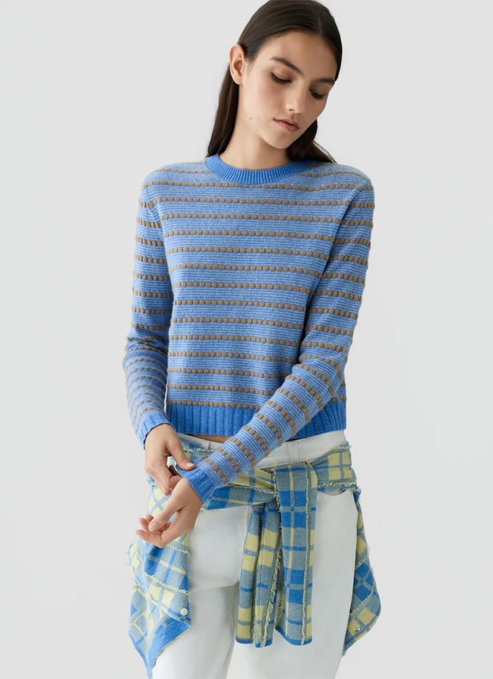 Guest In Residence Pebble Stripe Shrunken Crew Sweater