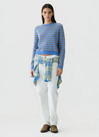Pebble Stripe Shrunken Crew Sweater