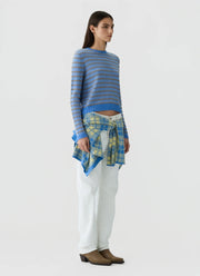 Pebble Stripe Shrunken Crew Sweater