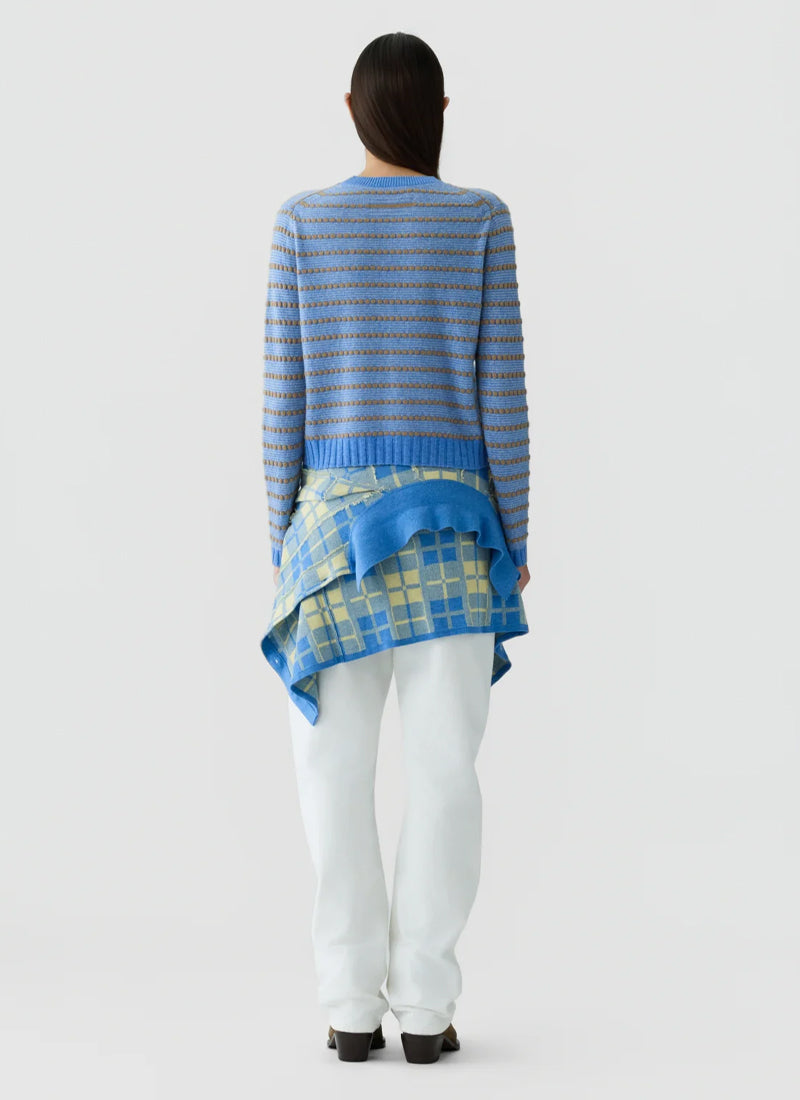 Pebble Stripe Shrunken Crew Sweater