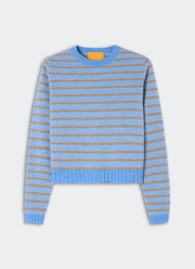 Pebble Stripe Shrunken Crew Sweater