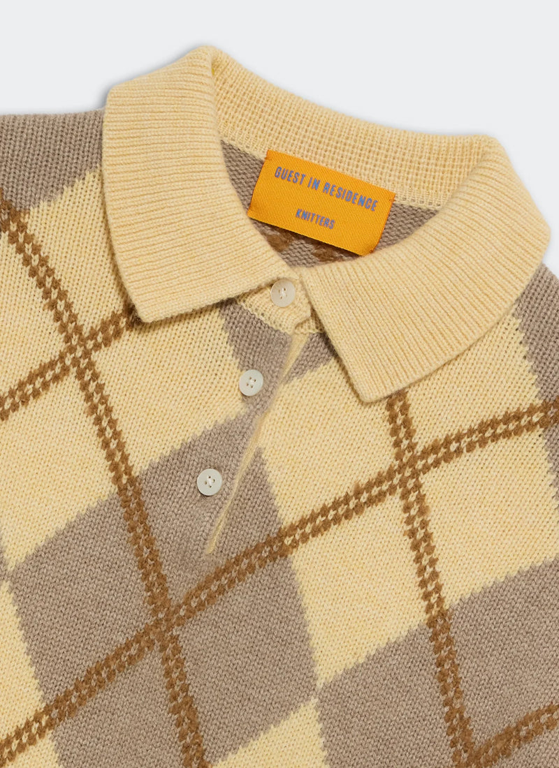 Collegiate Argyle Polo Sweater by GUEST IN RESIDENCE at Andrews