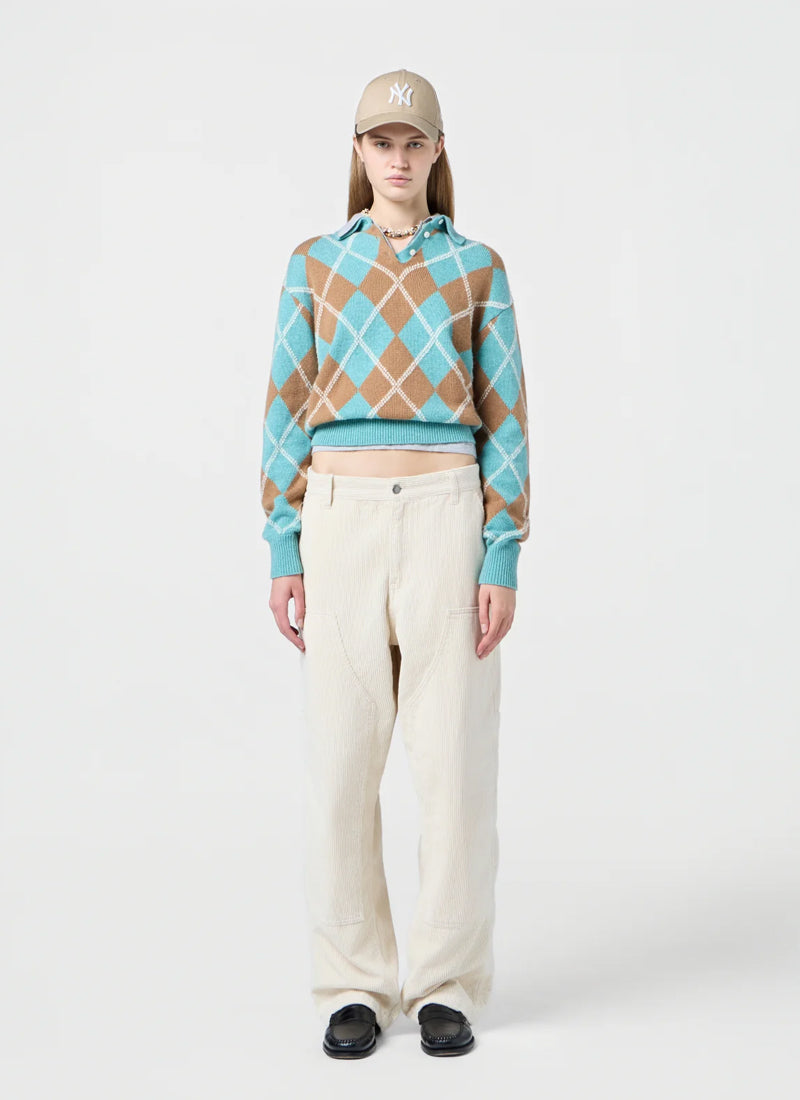 Collegiate Argyle Polo Sweater by GUEST IN RESIDENCE at Andrews
