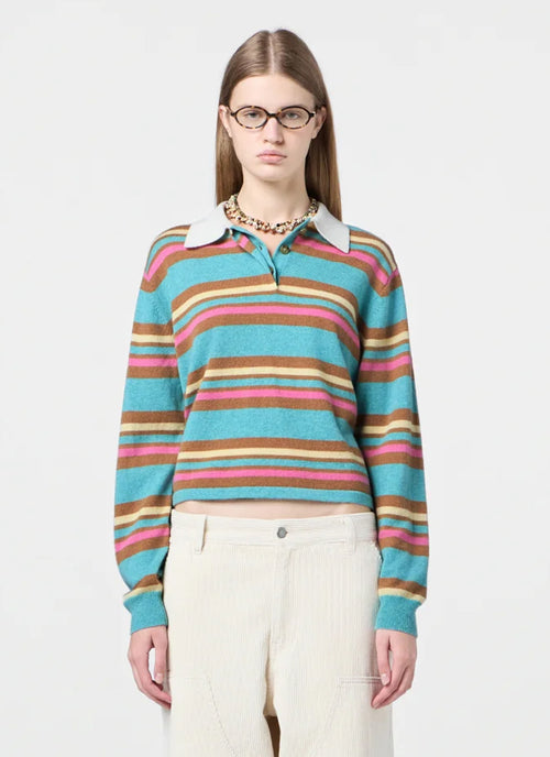 Cropped Stripe Rugby Polo Sweater by Guest in Residence at Andrews