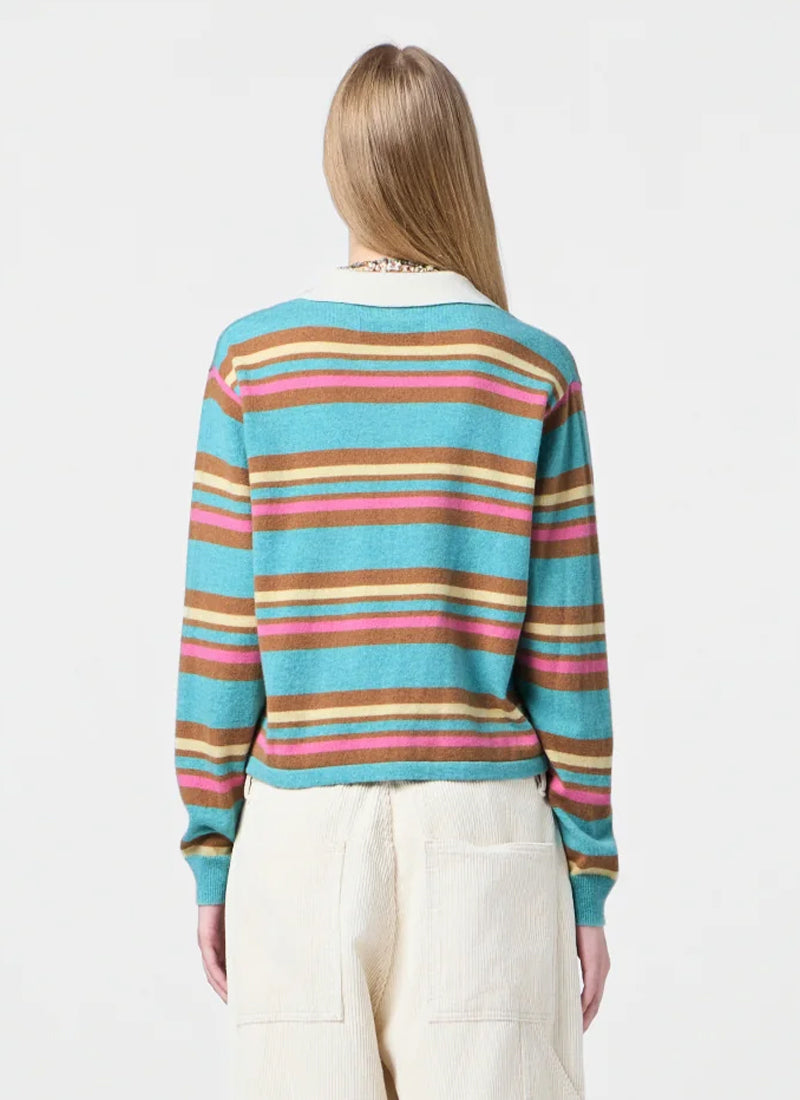 Cropped Stripe Rugby Polo Sweater by Guest in Residence at Andrews