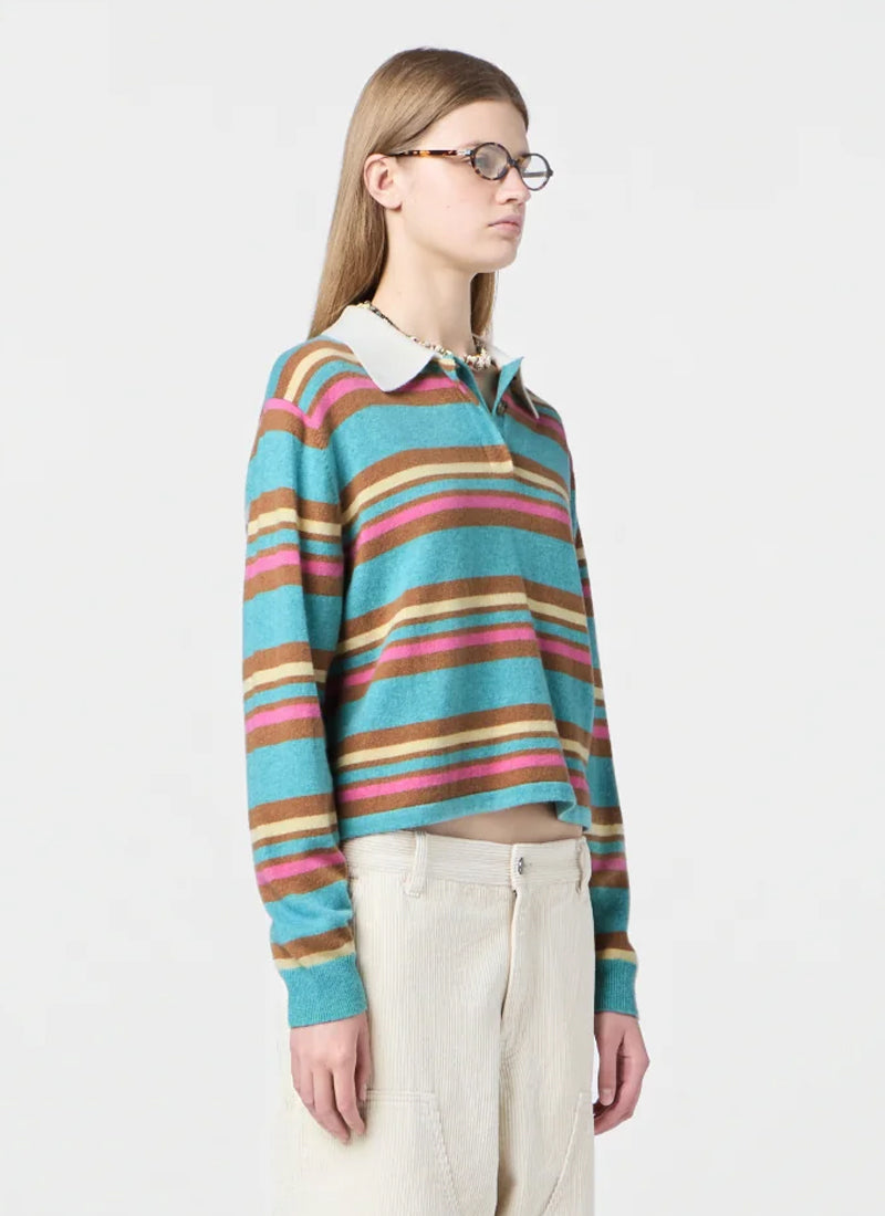 Cropped Stripe Rugby Polo Sweater by Guest in Residence at Andrews