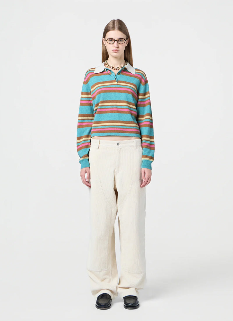 Cropped Stripe Rugby Polo Sweater by Guest in Residence at Andrews
