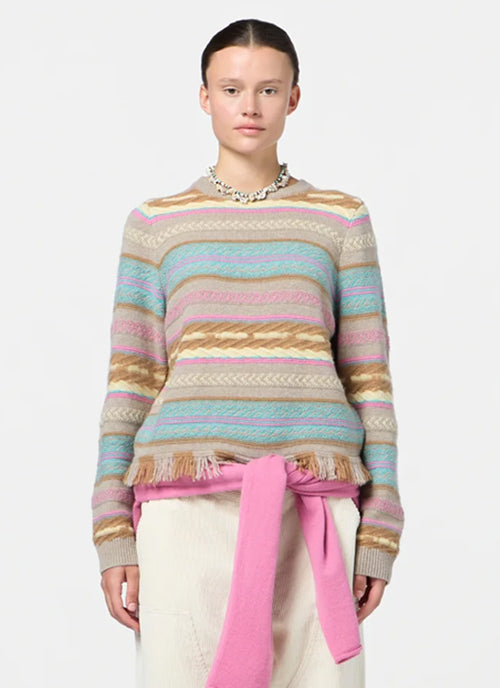  Western Stripe Crew Neck Sweater by GUEST IN RESIDENCE 