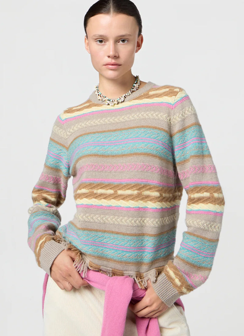  Western Stripe Crew Neck Sweater by GUEST IN RESIDENCE 
