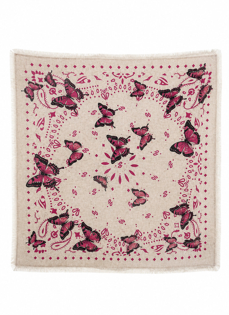 Hachiko Butterfly Cashmere Scarf