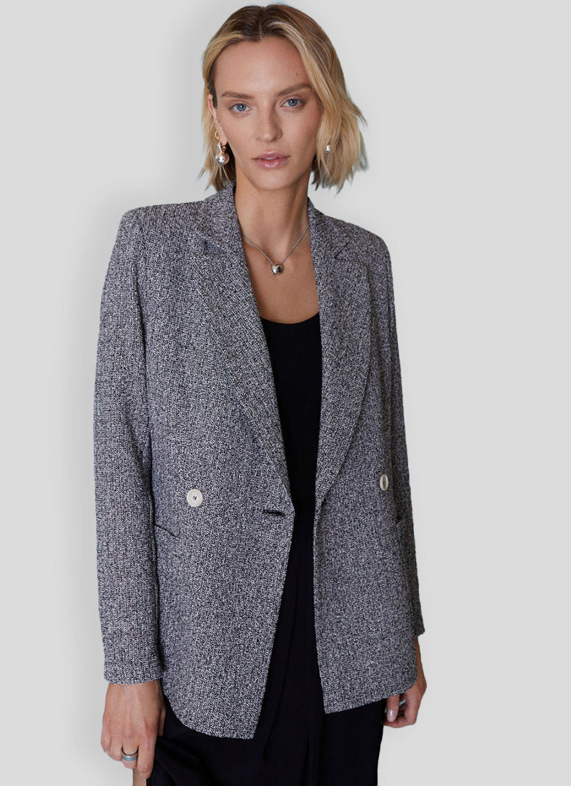 Harris Wharf Double-Breasted Blazer With Shoulder Pads