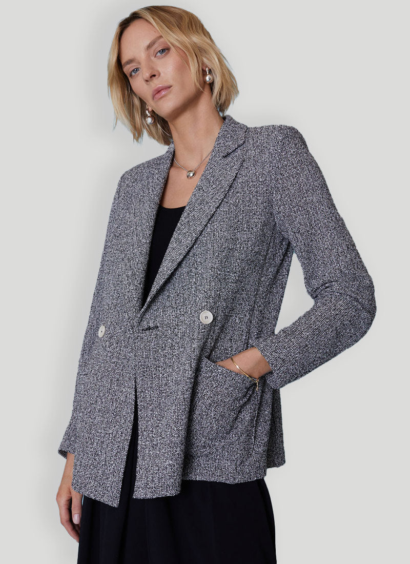 Harris Wharf Double-Breasted Blazer With Shoulder Pads