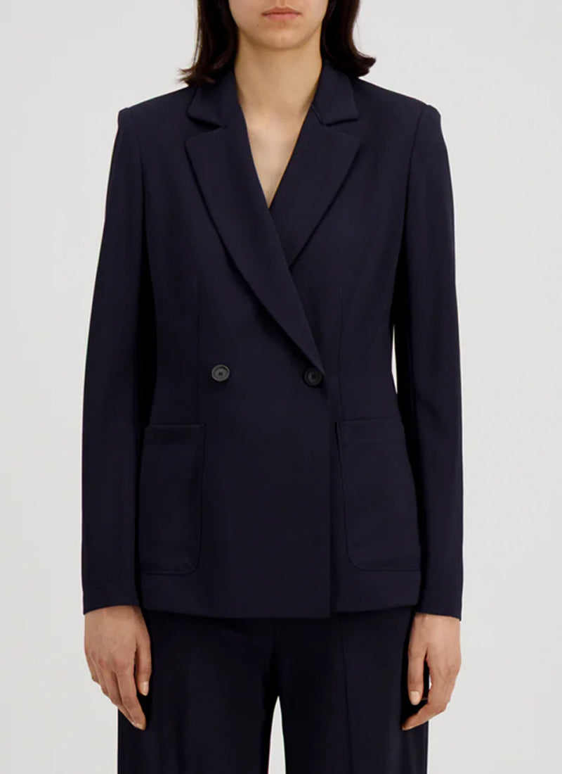 Harris Wharf London Crepe Viscose Double Breasted Blazer