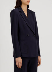 Harris Wharf London Crepe Viscose Double Breasted Blazer