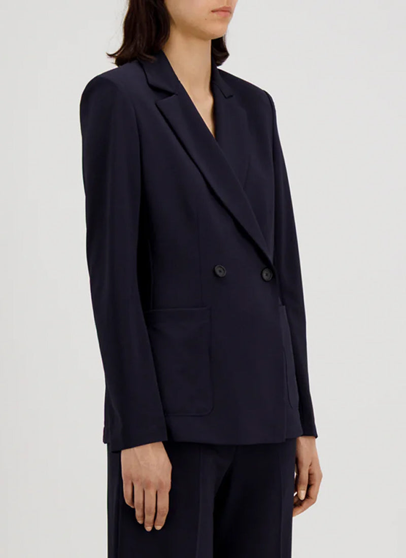 Harris Wharf London Crepe Viscose Double Breasted Blazer