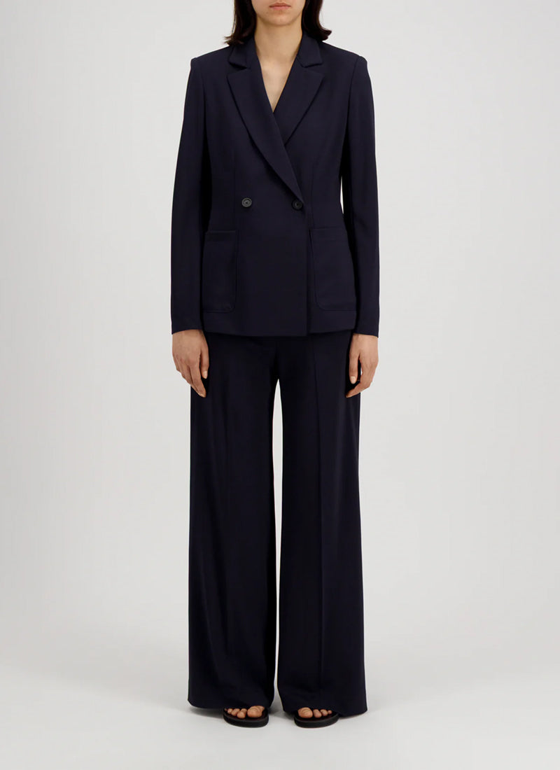 Harris Wharf London Crepe Viscose Double Breasted Blazer