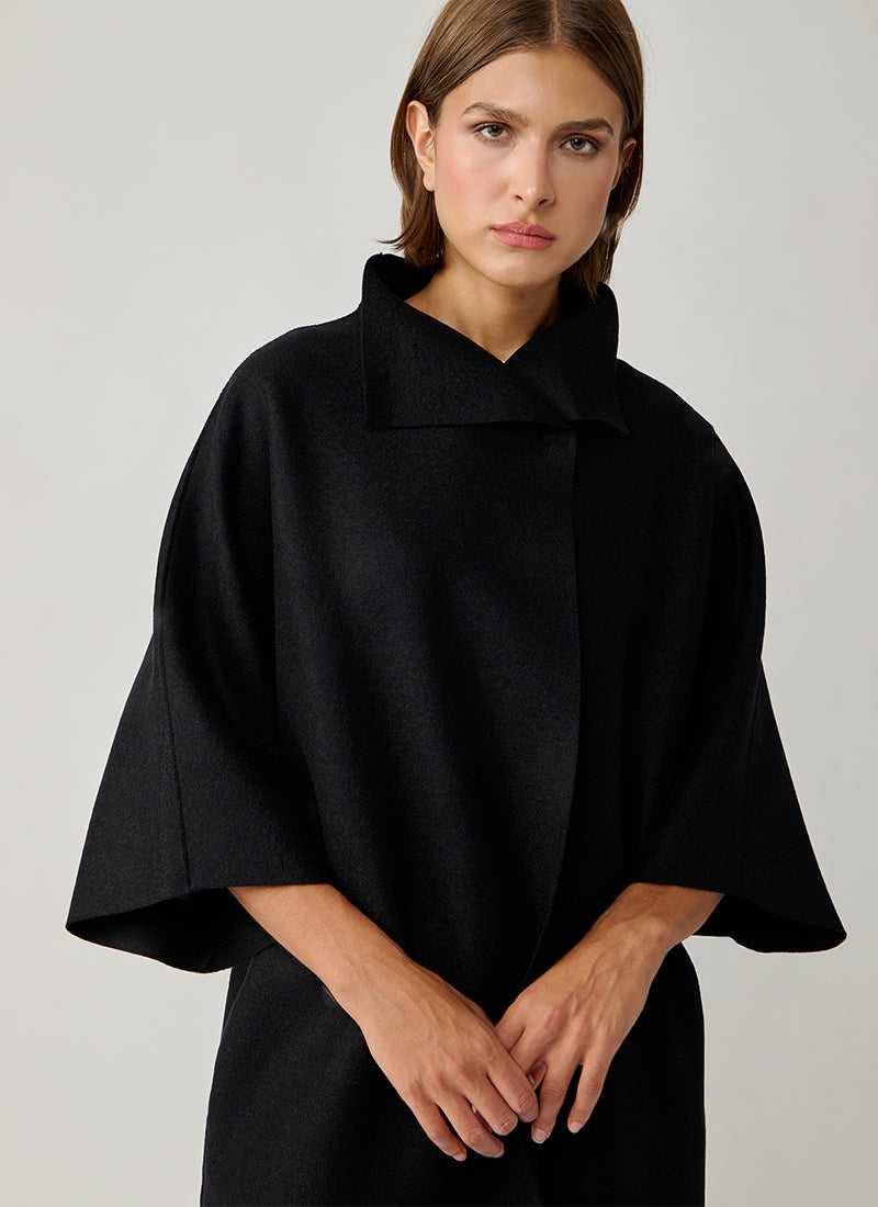 Pressed Wool Kimono Mantle by Harris Wharf London at Andrews