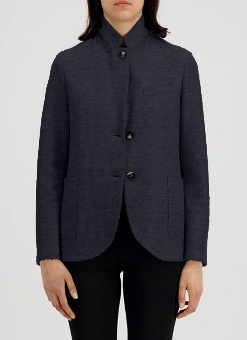 Harris Wharf London Stand Up Collar Honeycomb Blazer