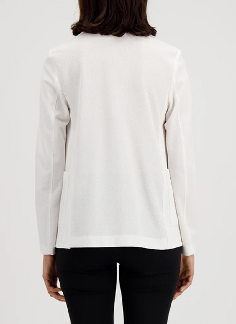 Stand Up Collar Honeycomb Blazer by Harris Wharf in Cream