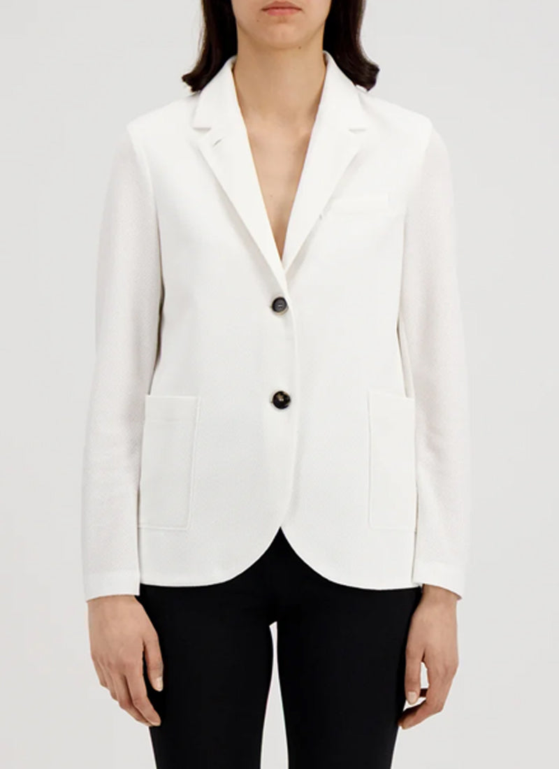 Stand Up Collar Honeycomb Blazer by Harris Wharf in Cream