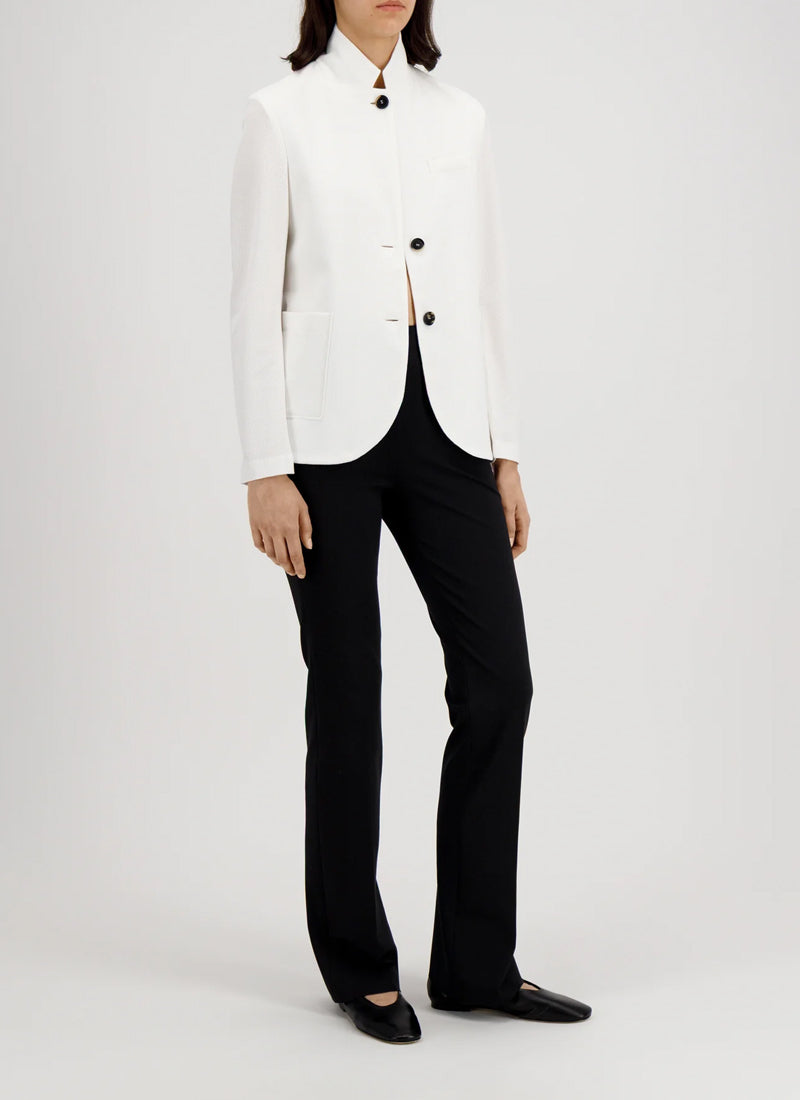 Stand Up Collar Honeycomb Blazer by Harris Wharf in Cream
