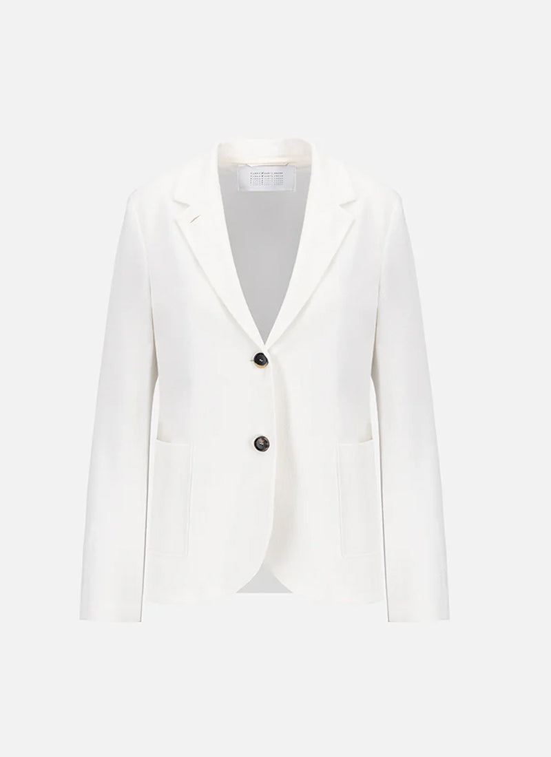 Stand Up Collar Honeycomb Blazer by Harris Wharf in Cream