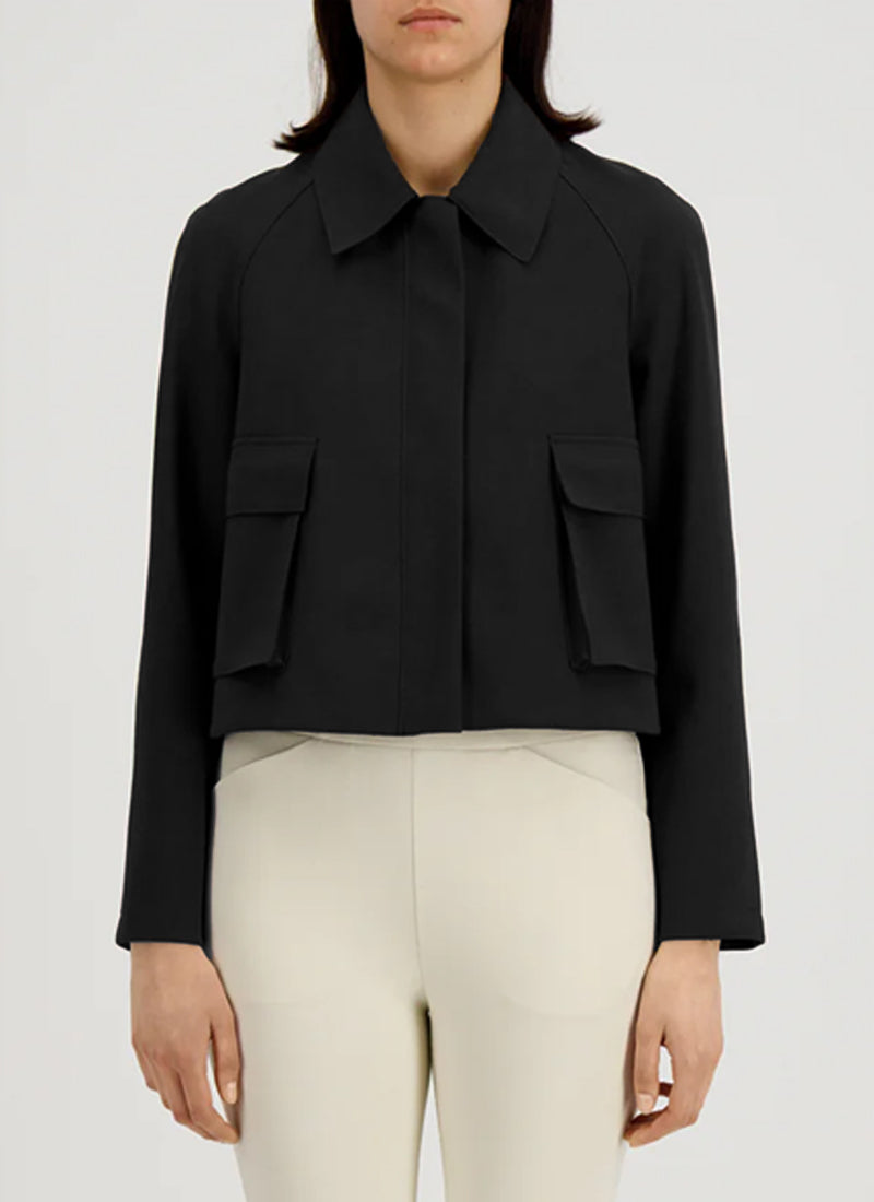 Cropped Raglan Scuba Jacket by Harris Wharf London