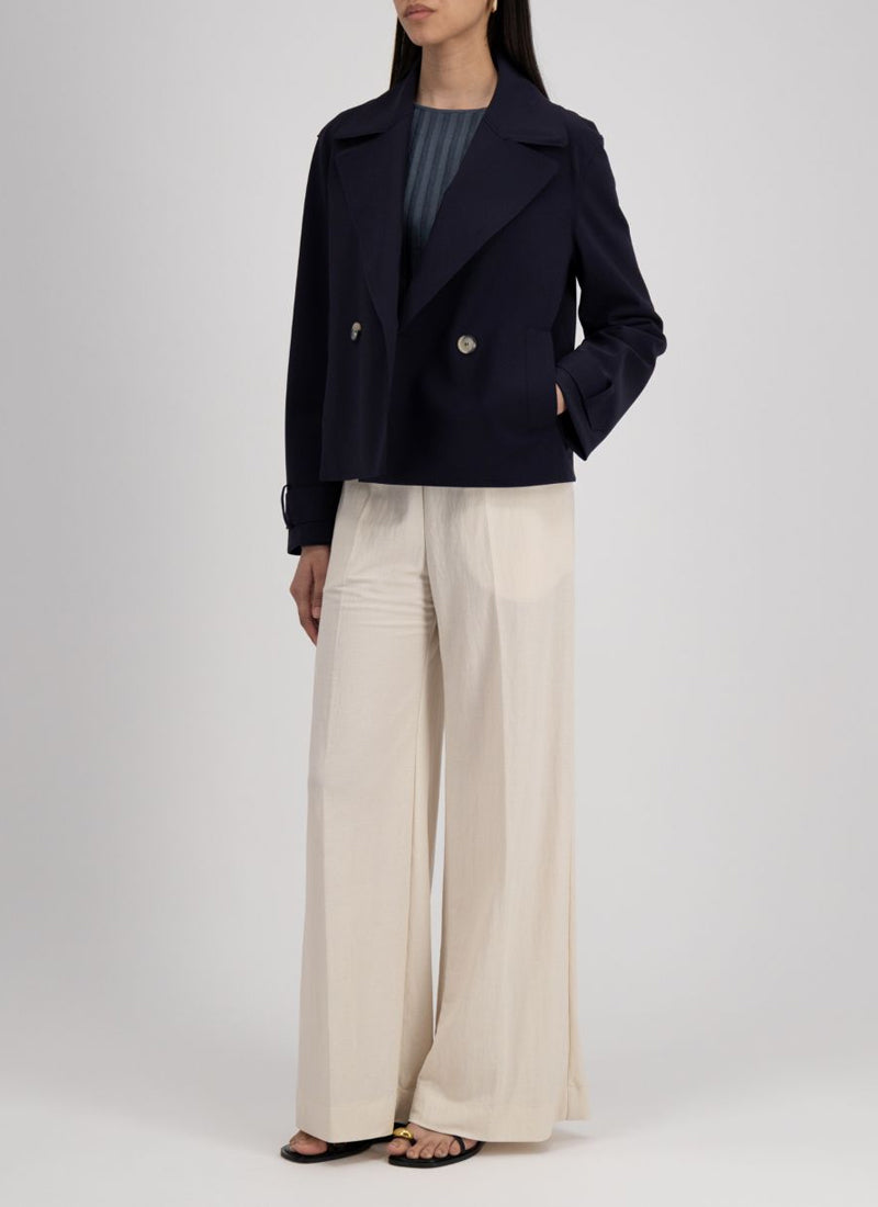 Harris Wharf London Cropped Scuba Peacoat