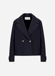 Harris Wharf London Cropped Scuba Peacoat