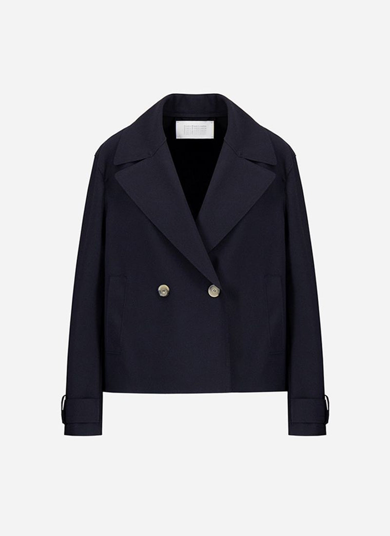 Harris Wharf London Cropped Scuba Peacoat