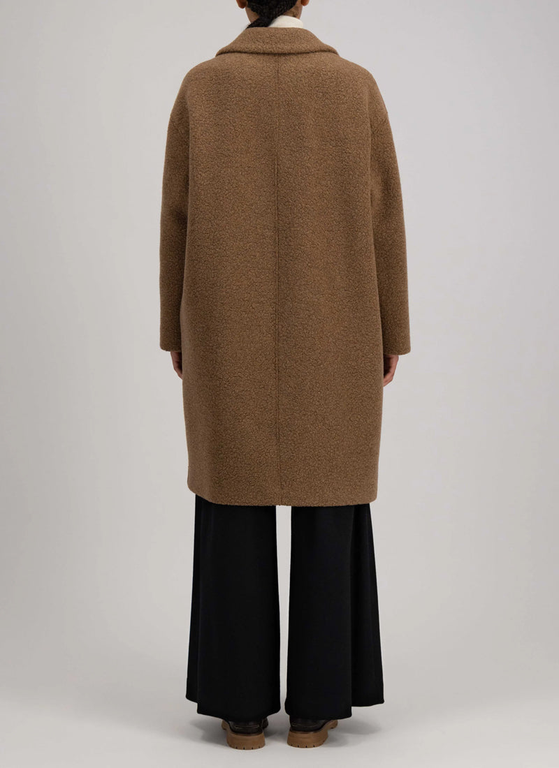 Drop Shoulder Double Boucle Coat