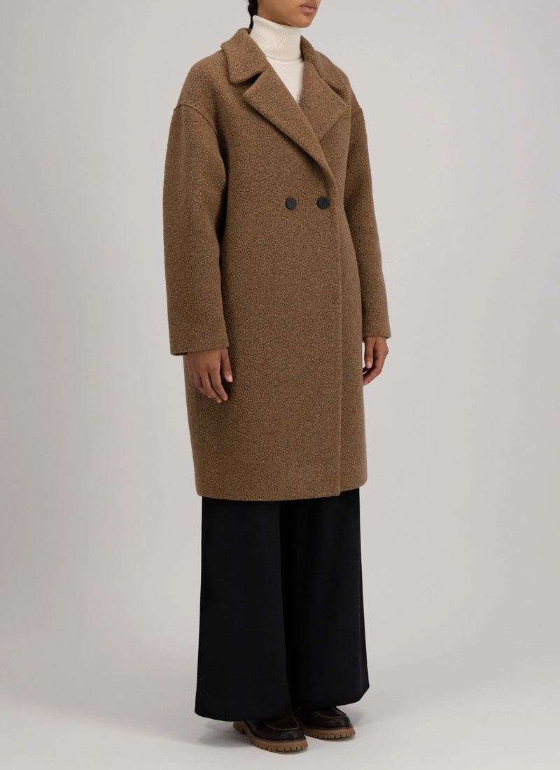 Drop Shoulder Double Boucle Coat