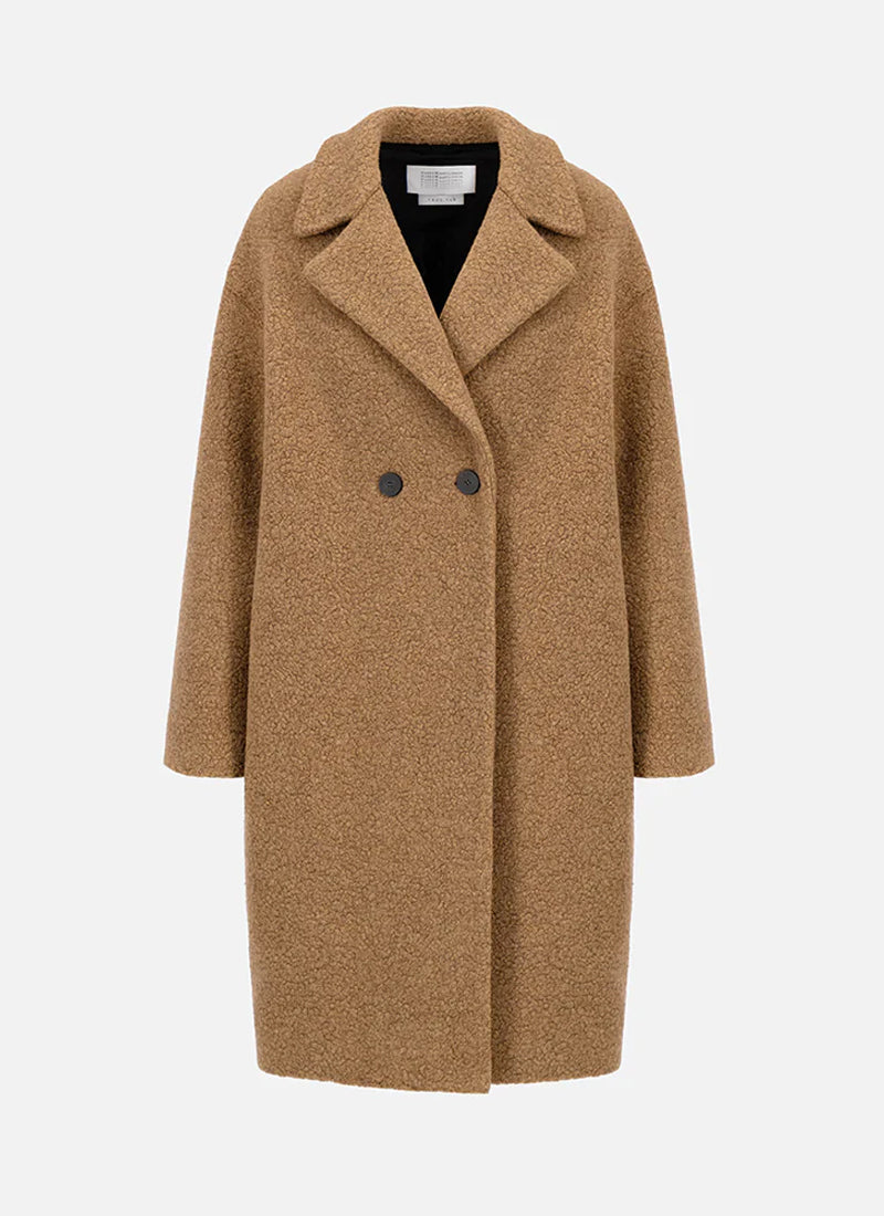 Drop Shoulder Double Boucle Coat