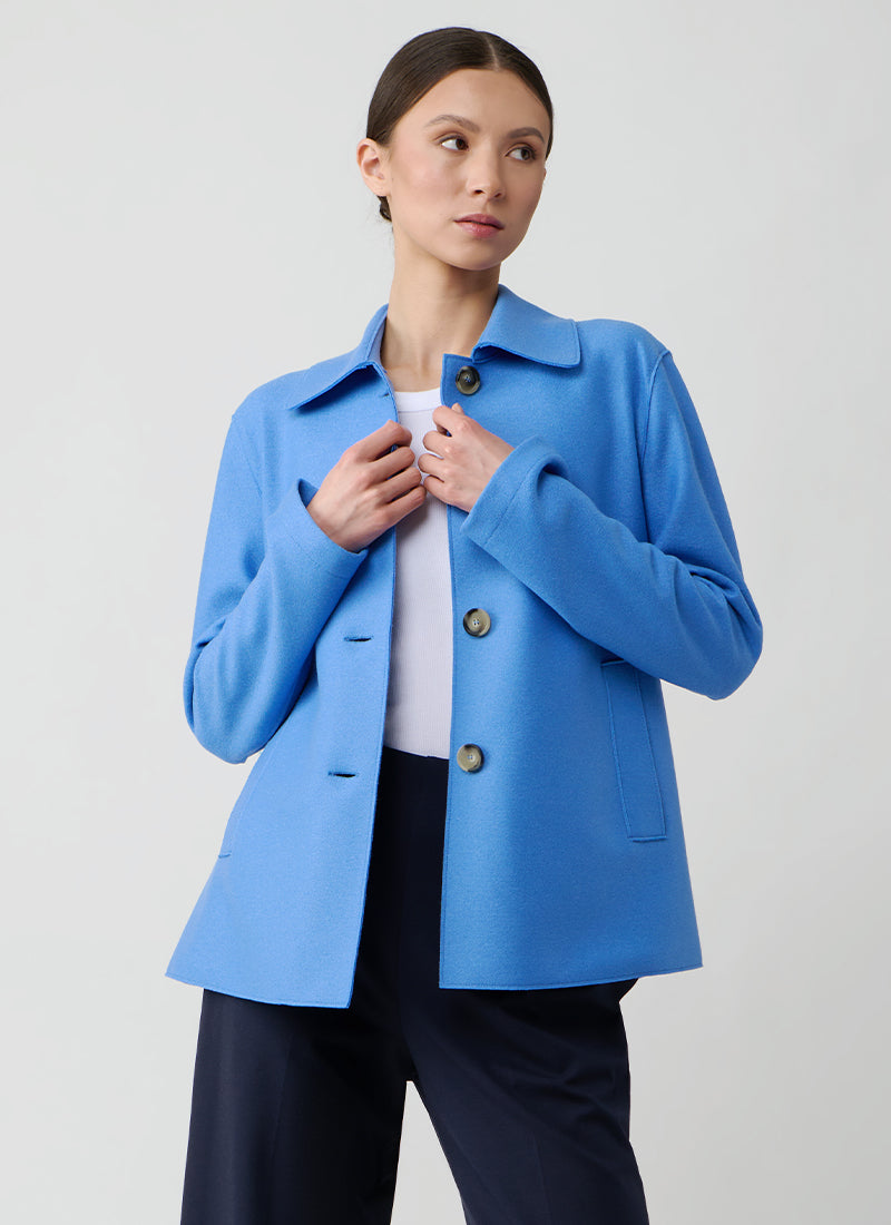 Short Loden Light Pressed Wool Jacket by Harris Wharf London