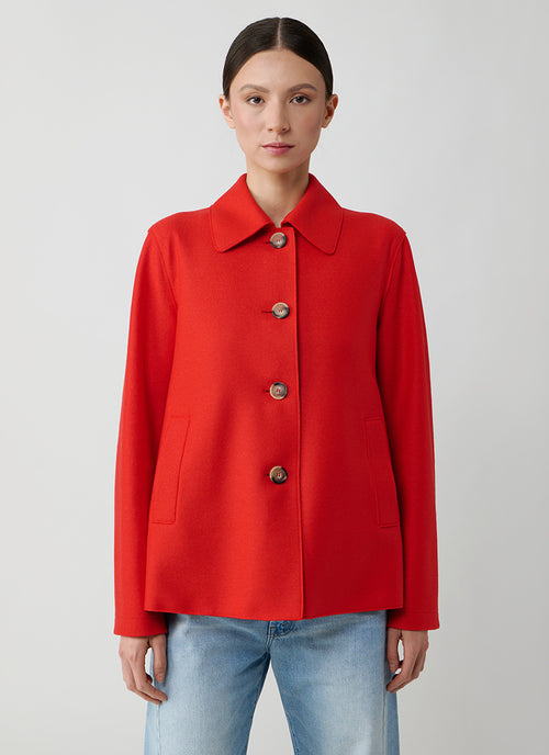 Harris Wharf London Short Loden Light Pressed Wool Jacket